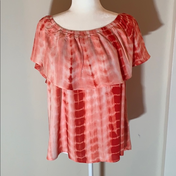 NWT Forever 21 Red & White Tie Dyed Top sz 0X - Picture 2 of 7